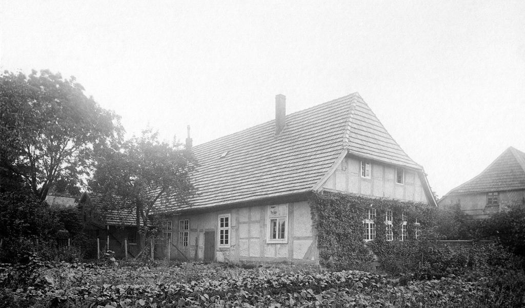 Der sogenannte Mülbe'sche Burgmannshof am nördlichen Ende der Grabenstraße, Vorgängerbau des heutigen Gemeindehauses.